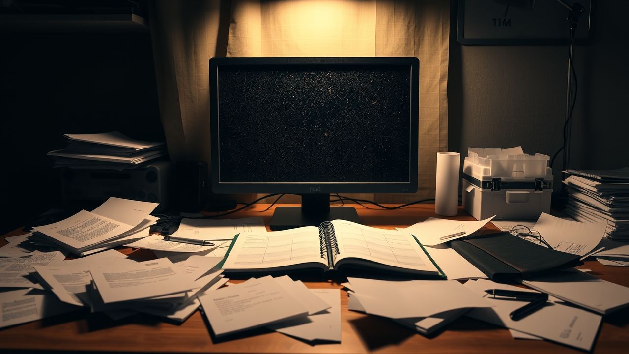 Een rommelig thuiskantoor met behoefte aan beter klantenbeheer voor freelancers. Een rommelig thuiskantoor met behoefte aan beter klantenbeheer voor freelancers.