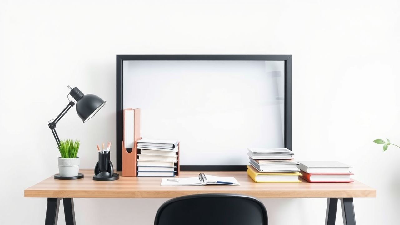 Een opgeruimd kantoorbureau met georganiseerde bestanden toont efficiënt schuldbeheer.