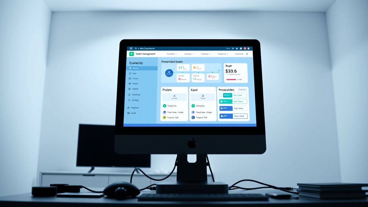 Een geautomatiseerd schuldenbeheersysteem op een computerscherm in een modern kantoor.