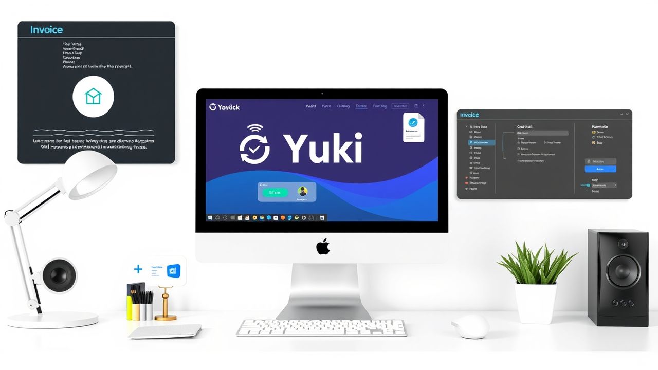 Een georganiseerde kantoorwerkplek met geautomatiseerde softwaretools voor administratieve taken. Een georganiseerde kantoorwerkplek met geautomatiseerde softwaretools voor administratieve taken.